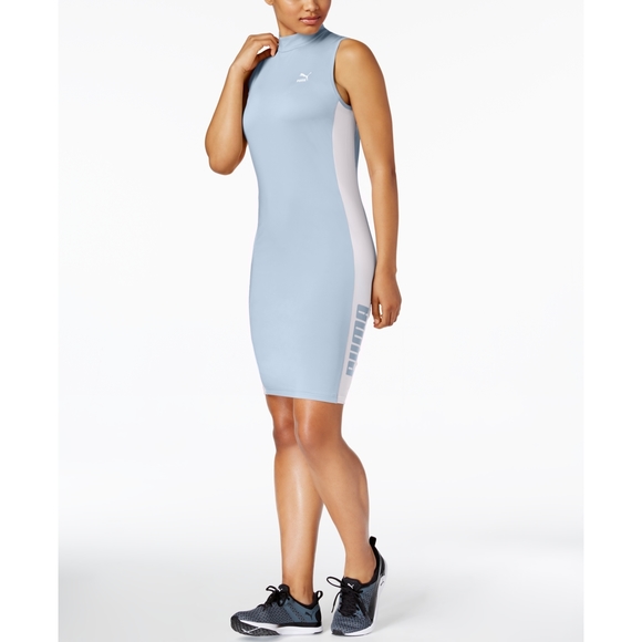 PUMA Womens Activewear Bodycon Mock Neck Tennis Golf Dress Size Large - Picture 2 of 2